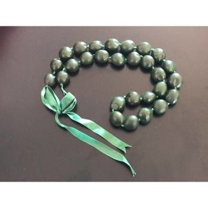 Big Dark Green Bead Necklace